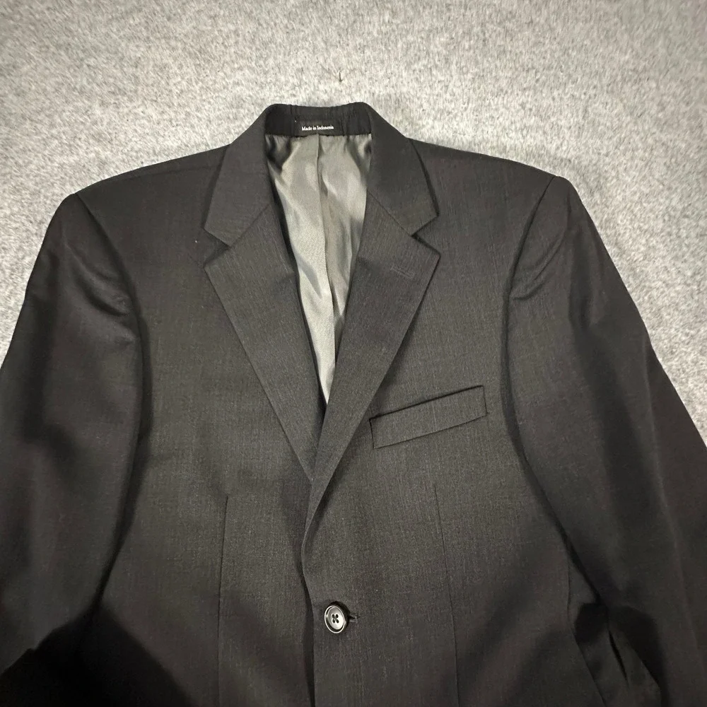 Pronto Uomo Suit Set Mens 37S 31W Charcoal Gray Wool Blend 2-Button Professional